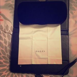Gucci suede black leather sunglass case